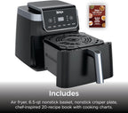 Ninja Air Fryer XL with MaxCrisp, 6.5 Qt, 6-in-1, Grey, AF181 | Max crisp, air fry, roast, bake, reheat, dehydrate, 1750W, 450F max, Fits 9 lbs wings