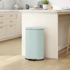 HOMCOM 30L Kitchen Bin 90° Stay-Open Lid Slim Rectangular Pedal Bin Green