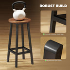 HOMCOM Bar Stools Tall Bar Chairs with Steel Frame Set of 2 Brown