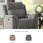 Signature Design by Ashley Power Recliner, Slate Zero Wall | Water-resistant faux leather, Zero-gravity power recline, Zero-draw USB port, Next-Gen Durapella Series