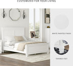 Signature Design by Ashley Bed Frame, Full Panel White Transitional | Hardwood solids and MDF substrate, White panel framing, Compatible with adjustable base, Fortman Series