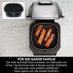 Ninja 5-in-1 Indoor Grill and Oil Free Deep Fryer, 5 Modes EG351EU | Cooks up to 4 burgers, 5.7L capacity, low smoke emission, digital meat thermometer included