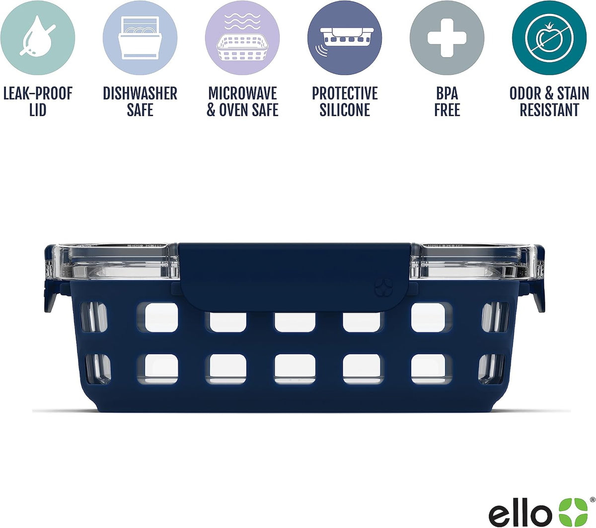 Ello Duraglass Mixed Meal Prep Sets Leak-Proof Glass Food Storage Containers with Silicone Sleeves and Airtight BPA-Free Lids, Dishwasher, Microwave, and Freezer Safe
