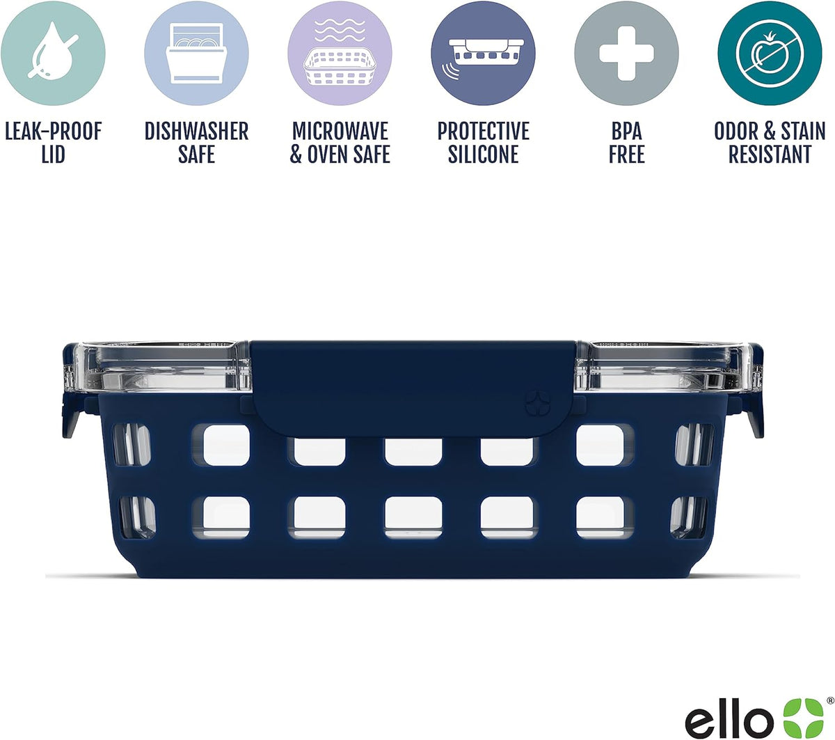 Ello Duraglass Mixed Meal Prep Sets Leak-Proof Glass Food Storage Containers with Silicone Sleeves and Airtight BPA-Free Lids, Dishwasher, Microwave, and Freezer Safe