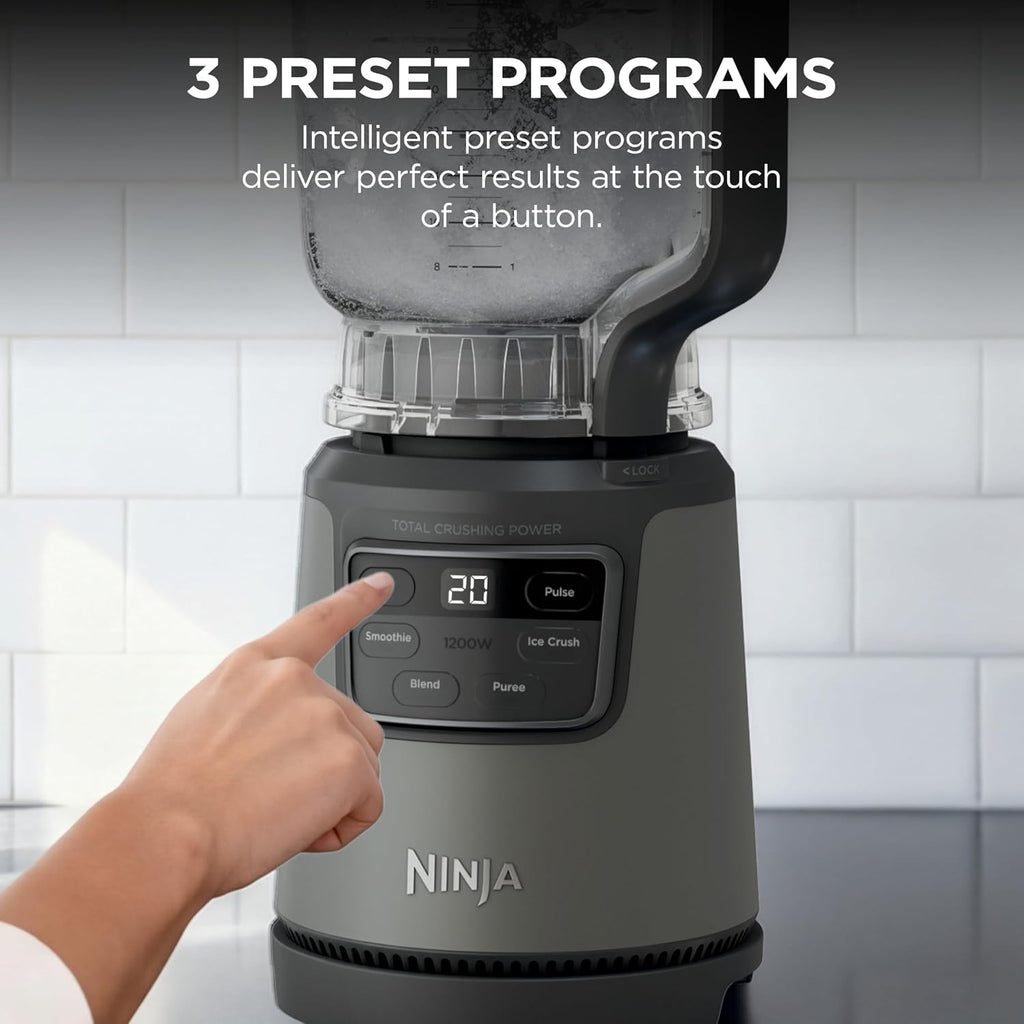 Ninja BlendPro Kitchen System, 72oz Blender, 5-Cup Processor, Beige, BO402 | Total Crushing presets for smoothies, ice crush, purees & extracts. 72-oz blender + 5-cup processor + 18-oz cup. 1200W.