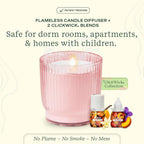 Lifelines Flameless Candle Diffuser with 2 Clickwick Essential Oil Blends