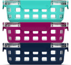 Ello Duraglass 3.4 Cup Glass Meal Prep Containers, 6 Pc, 3 Pack,Mixed Berry