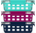 Ello Duraglass 3.4 Cup Glass Meal Prep Containers, 6 Pc, 3 Pack,Mixed Berry