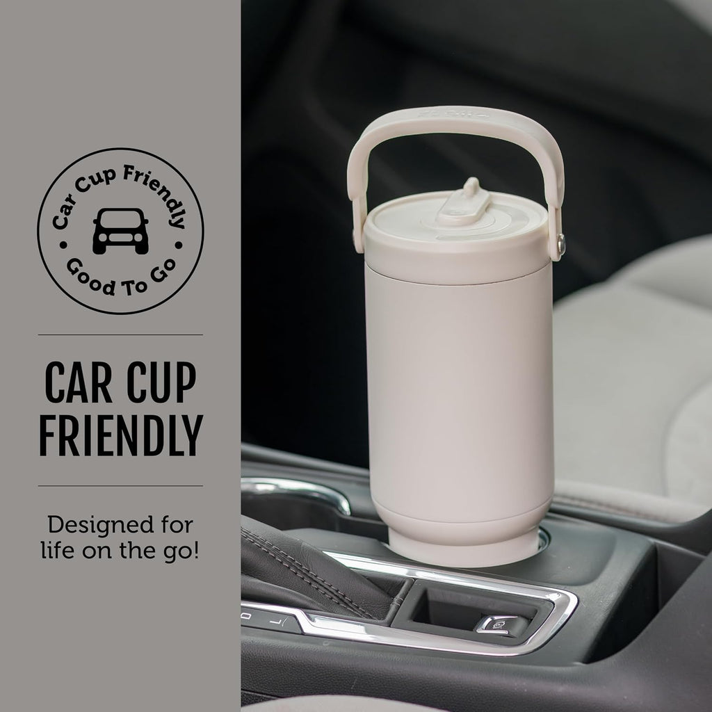 Ello Oasis Go+ 32oz Tumbler with Top Handle and Retracting Straw | Reusable Insulated Stainless Steel Cup, 100% Leakproof Water Bottle, 24 Hours Cold, Cup Holder Friendly For Travel | Black Lace