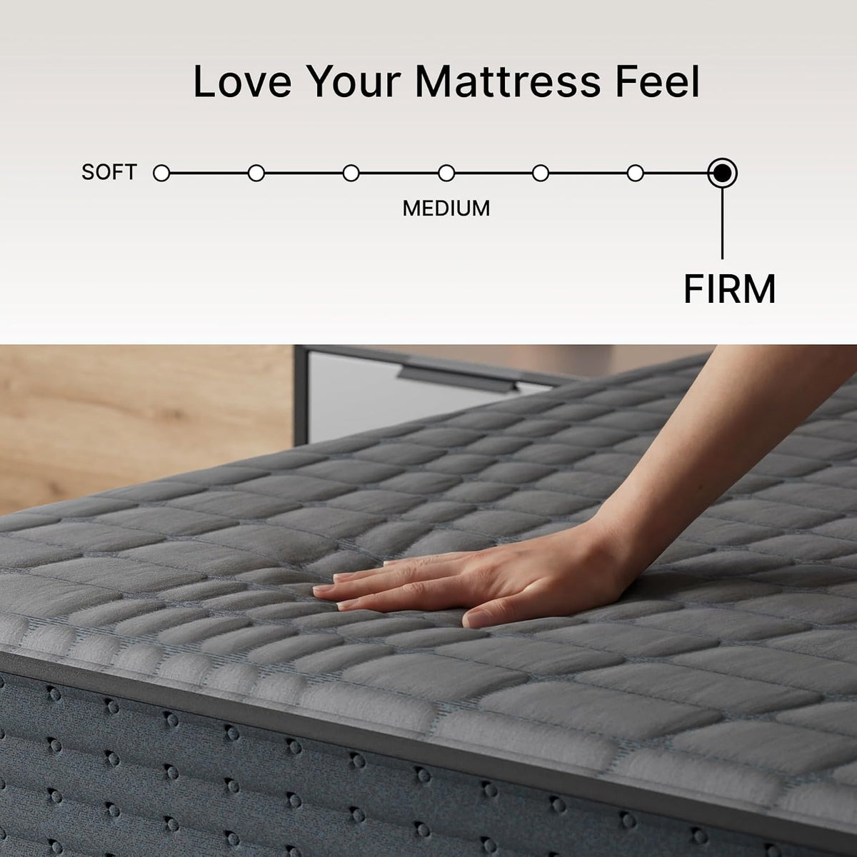 Signature Design by Ashley Hybrid Mattress in a Box, Medium Firm King Size | 900 wrapped coils and charcoal-infused gel foam, Water-resistant nano-treated protective cover, Gray 1200 Hybrid