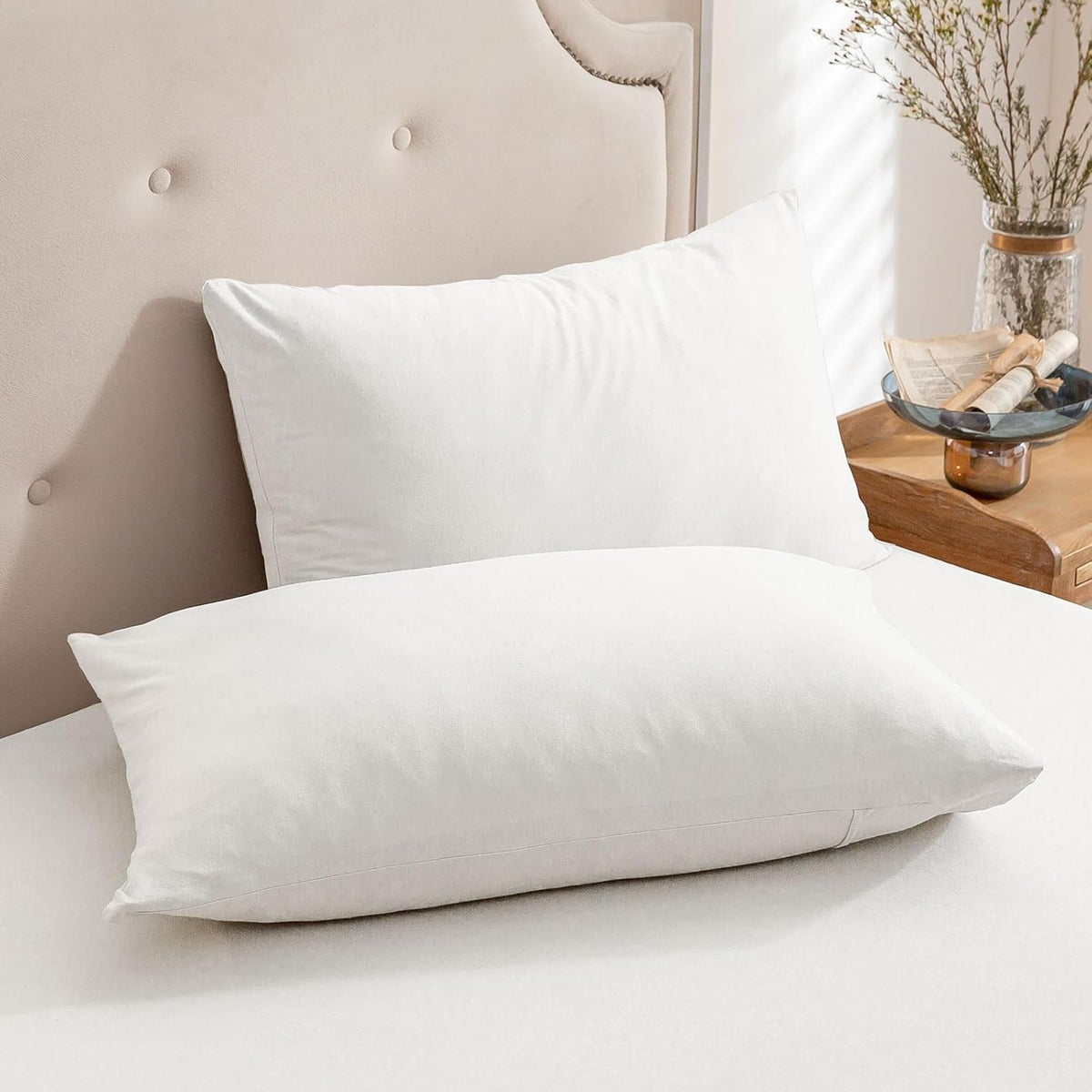 PURE ERA Jersey Knit Pillow Cases Solid Sage Green Standard