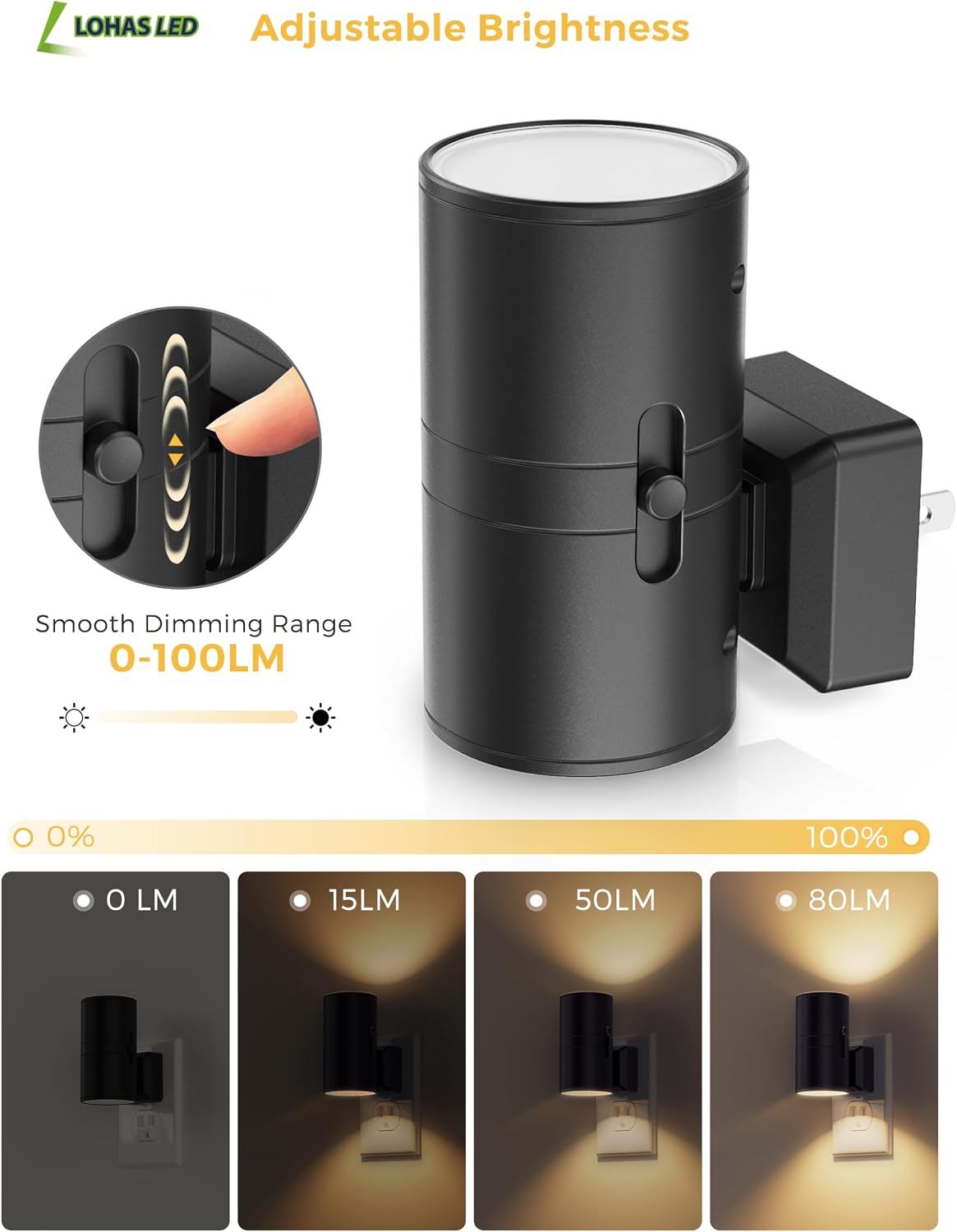 L LOHAS LED Night Light Plug in, Night Lights Plug into Wall, Soft White