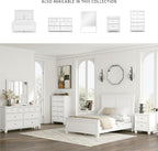 Signature Design by Ashley Bed Frame, Full Panel White Transitional | Hardwood solids and MDF substrate, White panel framing, Compatible with adjustable base, Fortman Series