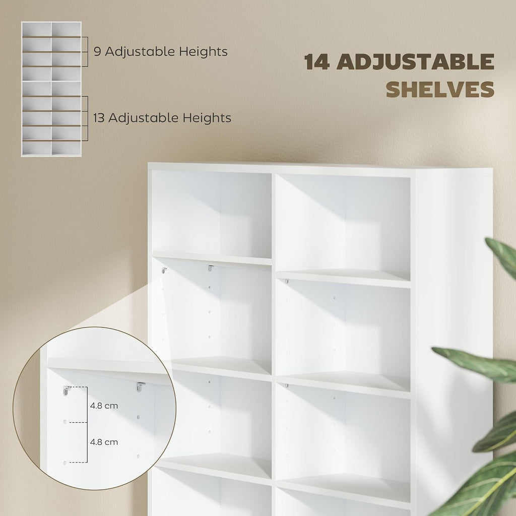 HOMCOM 640 CD/360 DVD Storage Unit with 18 Compartments, White