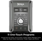 (Refurbished) Ninja NC501 CREAMi Deluxe 11-in-1 Ice Cream & Frozen Treat Maker with 2 XL Family Size Pint Containers, Dark Silver