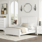Signature Design by Ashley Bed Frame, Full Panel White Transitional | Hardwood solids and MDF substrate, White panel framing, Compatible with adjustable base, Fortman Series