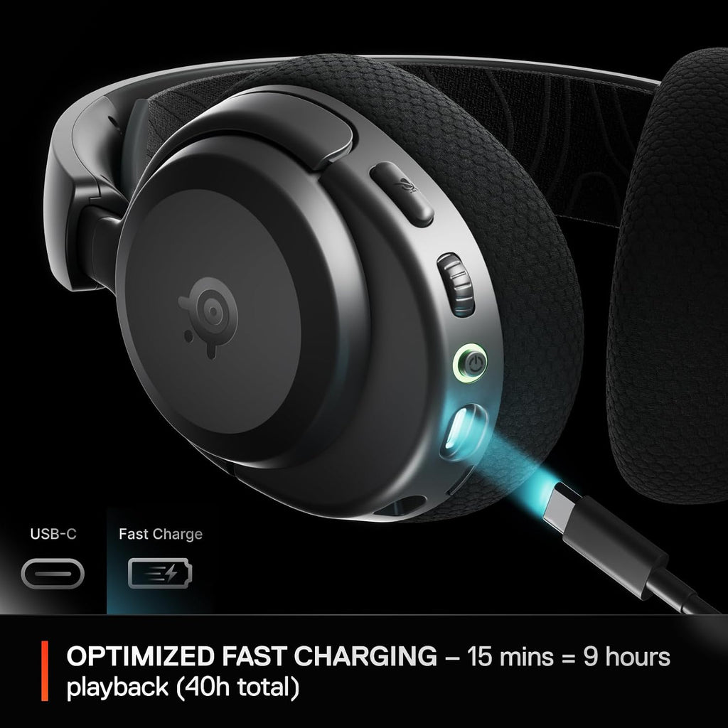 SteelSeries Arctis Nova 3X Wireless - Xbox Headset - Gaming Headset - Mobile App Control - 40 HR Battery with fast charging - Compatible with Xbox, PC, Switch and more - 2.4GHz/Bluetooth - Black