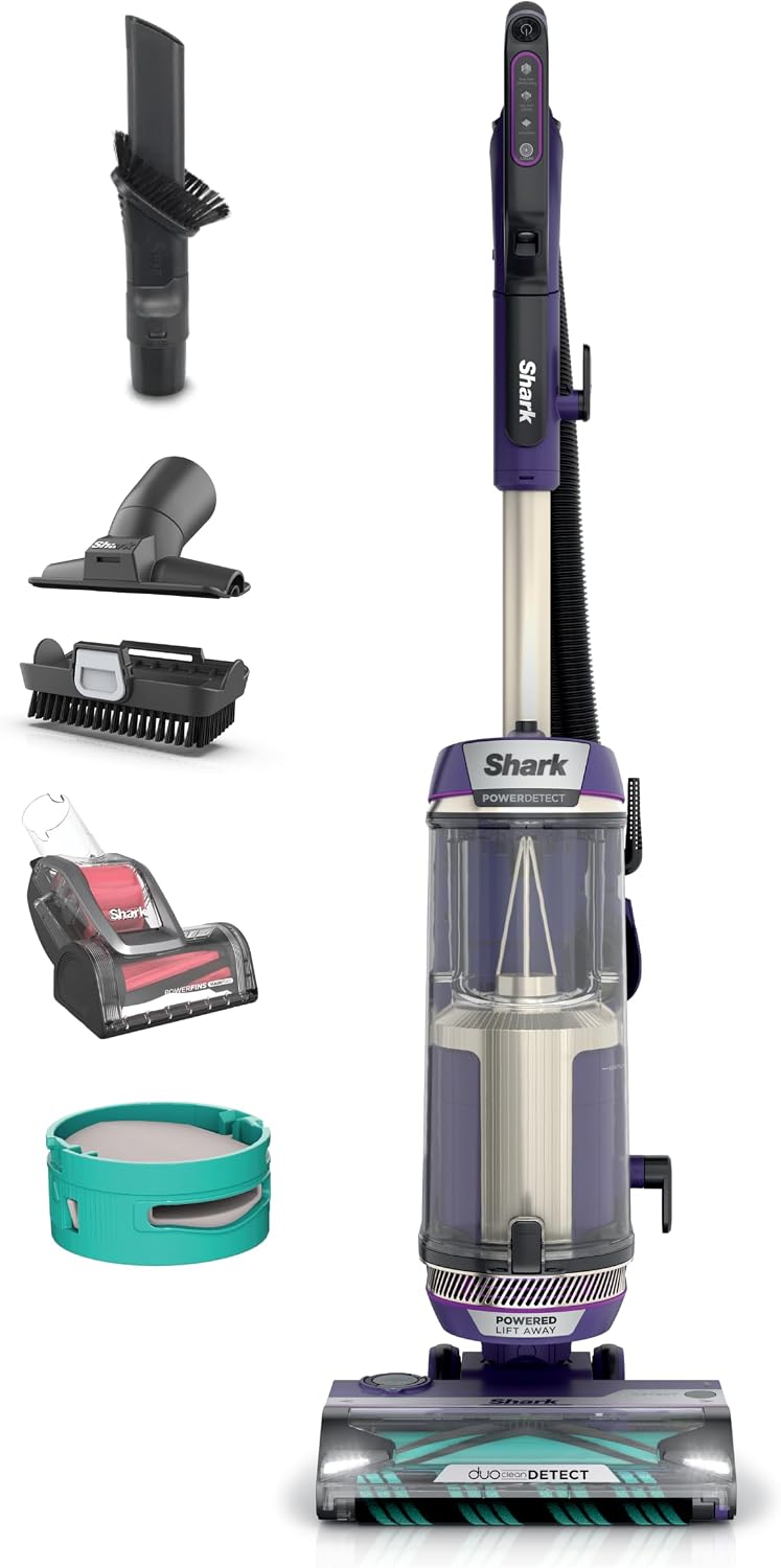 Shark PowerDetect Upright Vacuum, HEPA Filter, Lift-Away, Eggplant, AZ4002