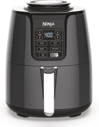 Ninja Air Fryer, 4 Qt Capacity, 4-in-1 Crisp, Roast, Reheat, and Dehydrate, Dishwasher Safe Parts, 105°F-400°F, 1550 Watt, Grey, AF101 | Crisps, roasts, reheats, dehydrates, 1550W, High-gloss finish, Fits 2 lbs fries, Dishwasher-safe