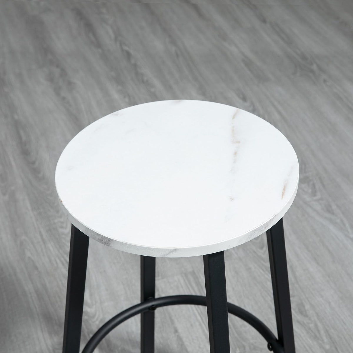 HOMCOM 3 Piece Bar Table Set Modern Dining Table Set for 2 w/Stools White