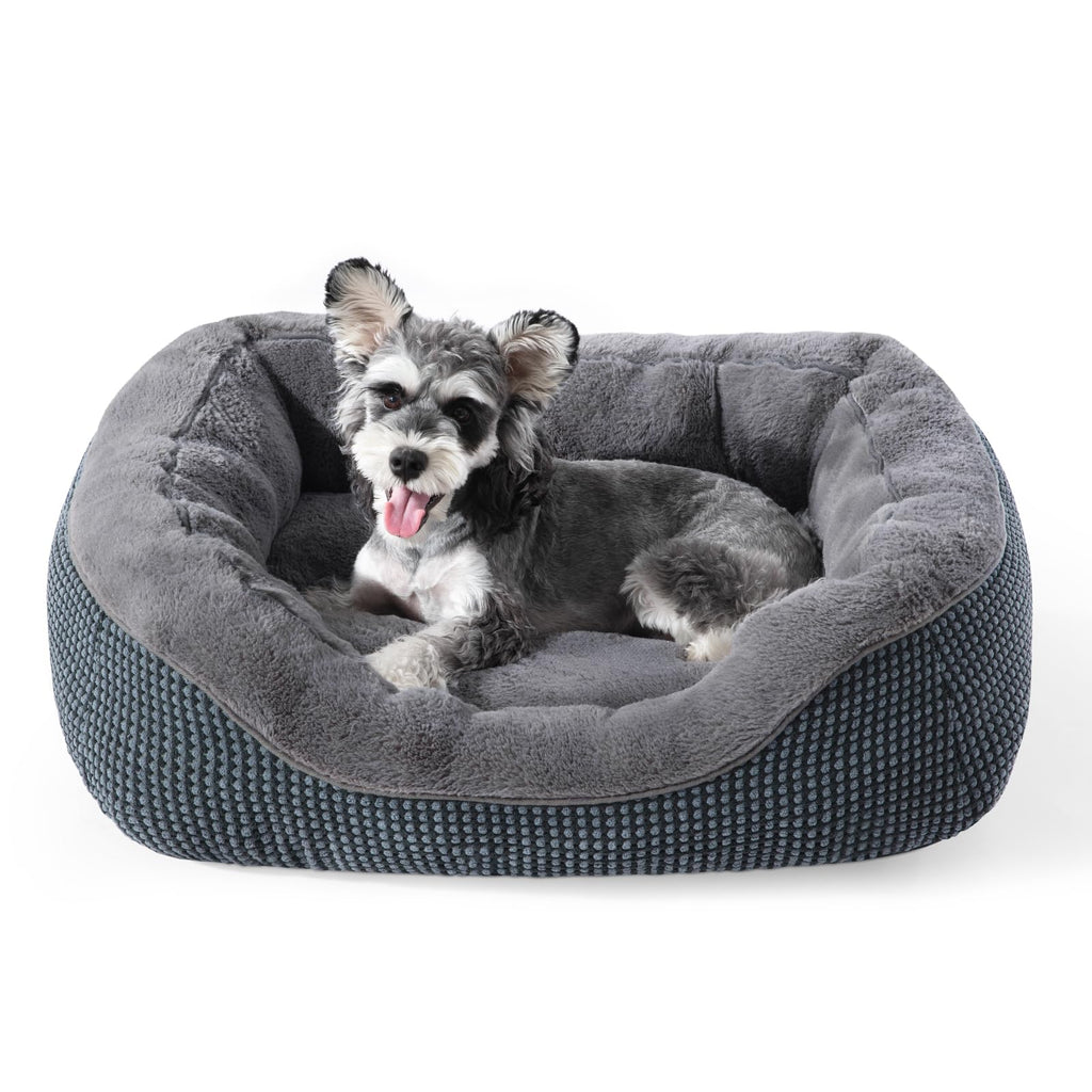 INVENHO Medium Dog Beds for Medium Dogs Washable, Rectangle Dog Bed Medium Size Dog, Orthopedic Dog Bed, Warming Soft Calming Sleeping Puppy Bed Durable Pet Bed with Anti-Slip Bottom M(30"x24"x9")