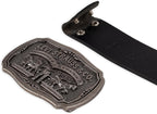 Levi’s Men’s Leather Jean Belt with Removable Plaque Buckle, Western‑Style Cowboy Belt for Everyday Wear