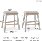Signature Design by Ashley Skempton Counter Height Bar Stool, Set of 2 | Space-saving 24-inch farmhouse design, Supportive 18.5-inch foam-cushioned saddle seat, Distressed wood frame with footrest