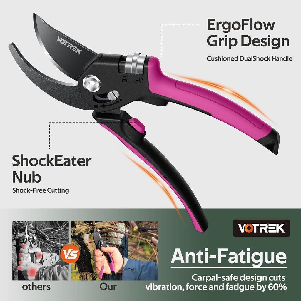 8.5" Garden Secateurs for Small Hands, Professional Bypass Pruner