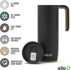Ello Magnet 18oz Insulated Stainless Steel Travel Mug with Handle, Black
