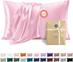 Bedsure Satin Pillowcases Queen Set of 2, Similar to Silk Pillow Cases Pink