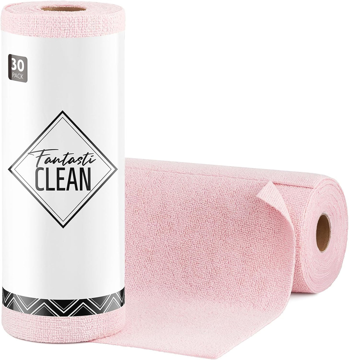 Fantasticlean Microfiber Cleaning Cloth Roll -75 Pack, 12" x 12" (Pink)