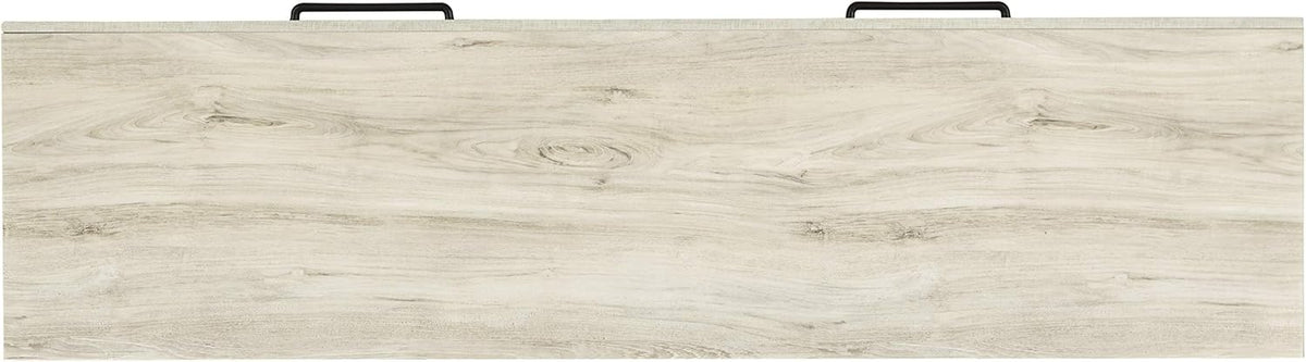 Signature Design by Ashley Cambeck 6 Drawer Dresser, Farmhouse White Wood | 59"W double dresser in engineered wood and decorative laminate, 6 drawers with faux linen lining, Includes tip restraint
