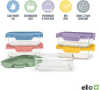 Ello Color Lock 3.4 Cup Glass Meal Prep Containers & Lids, 5 Pack, Desert