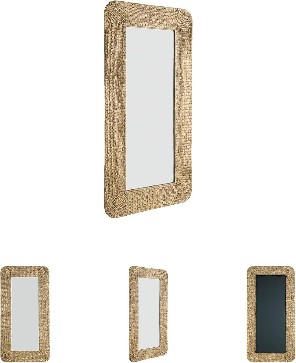Signature Design by Ashley Norigan Casual Full Length Floor Mirror with Thick Frame, Light Brown