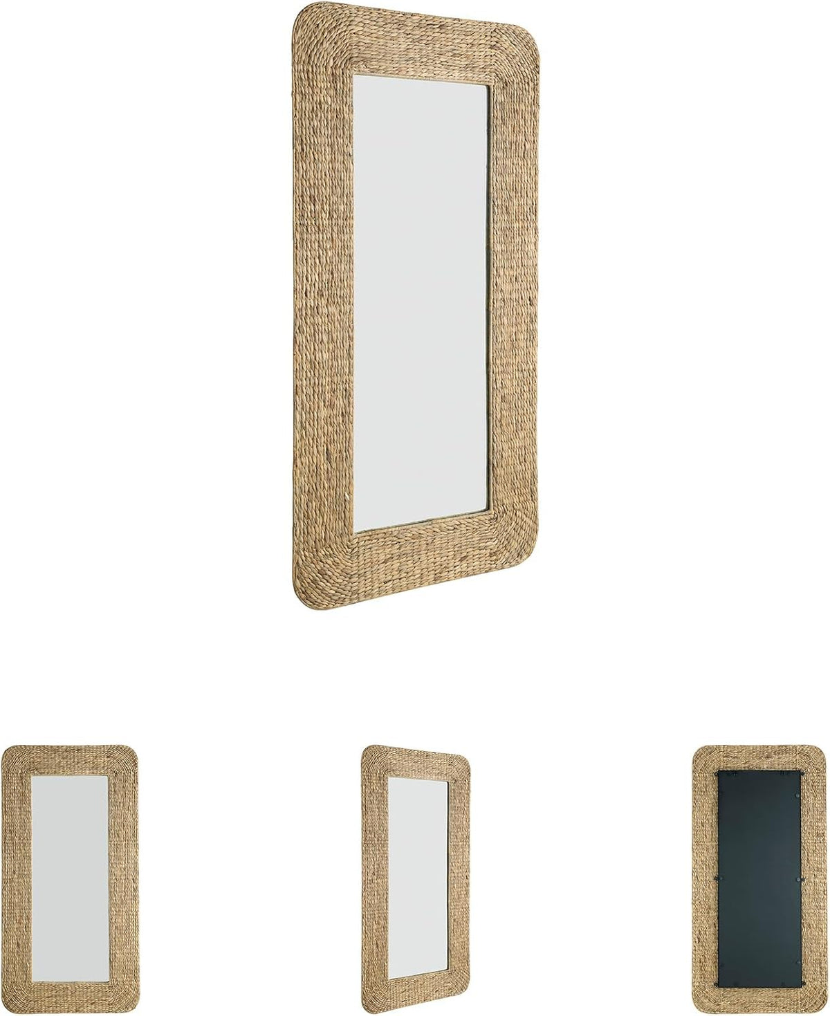 Signature Design by Ashley Norigan Casual Full Length Floor Mirror with Thick Frame, Light Brown