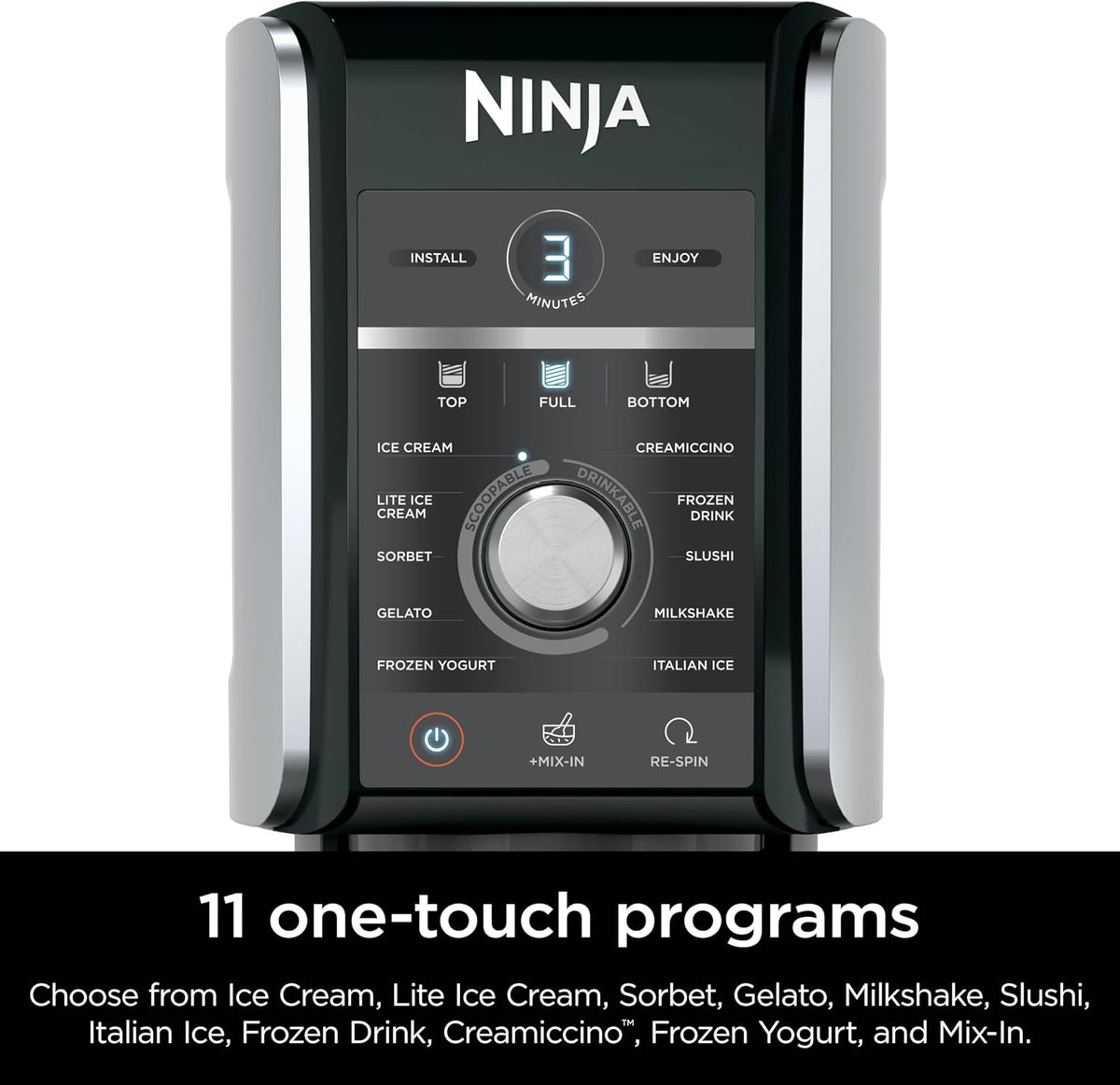 Ninja CREAMi Deluxe Ice Cream & Frozen Treat Maker, Includes (4) Family-Sized 24 oz. Tubs, for Ice Cream, Sorbet, Milkshakes, Frozen Yogurt, & More, 11-in-1, XL Capacity, Silver