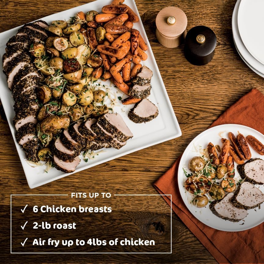 Ninja Foodi Smart Dual Heat Air Fry Oven, 13-in-1, Silver, SP351 | Smart Cook thermometer, 500F SearPlate, Air fry, sear crisp, roast, bake, dehydrate, 1800W