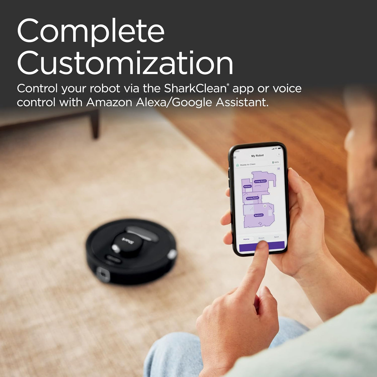 Shark PowerDetect Self-Empty Robot Vacuum, Black, AV2820S