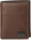 Levi's Men's Trifold Wallet-Sleek and Slim Includes Id Window and Credit Card Holder, Brown Stitch, One Size