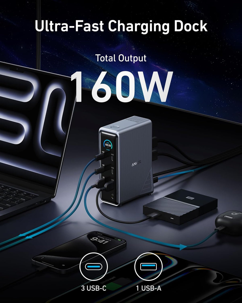 Anker Prime Docking Station, 14-in-1 Laptop Docking Station Dual Monitor