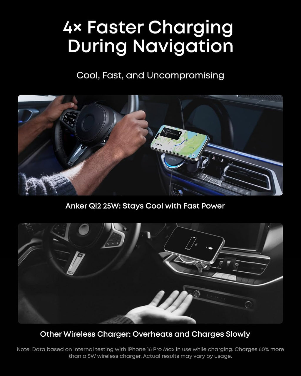 Anker Prime Qi2 25W MagSafe Compatible Wireless Car Charger Mount