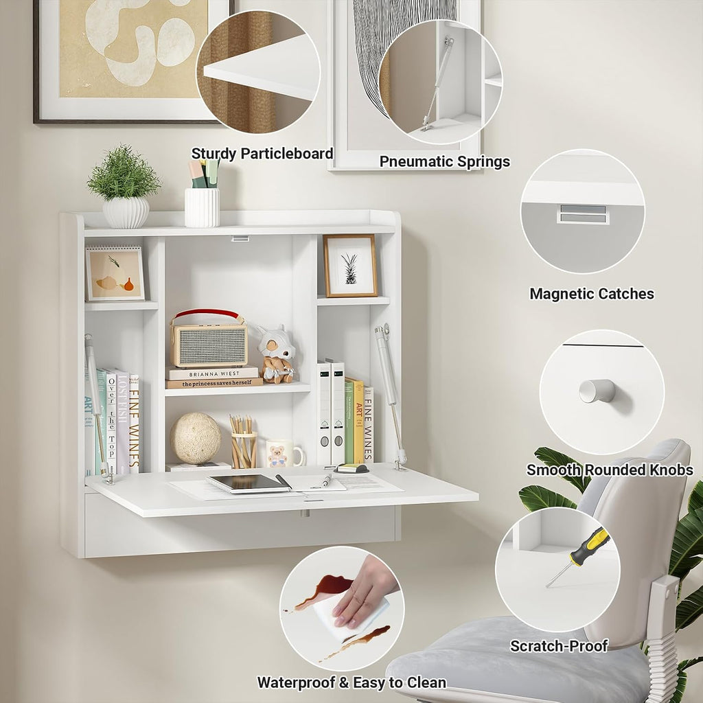 Wall Mounted Table Folding Desk Drop Leaf Floating Table Computer Desk