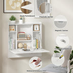 Wall Mounted Table Folding Desk Drop Leaf Floating Table Computer Desk