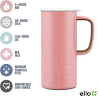 Ello Campy 18oz Insulated Stainless Steel Travel Mug with Handle, Peach