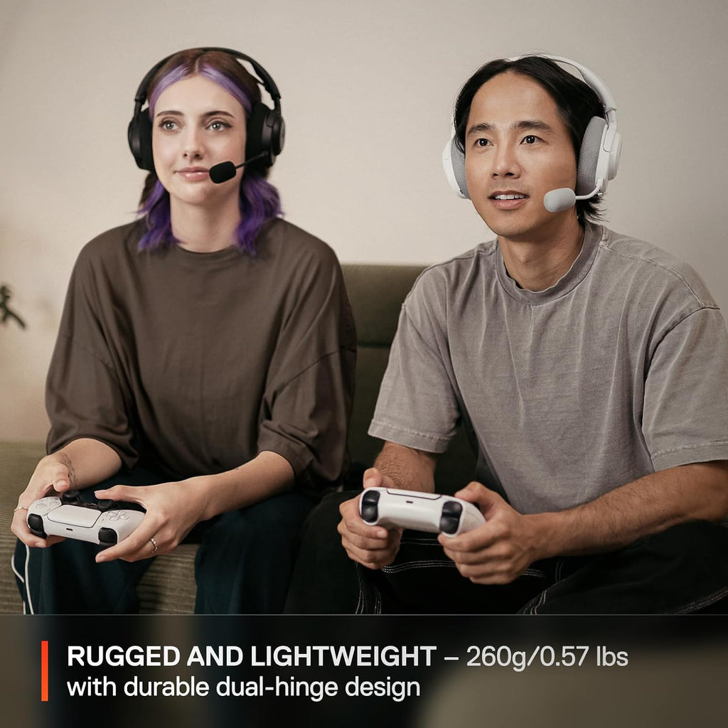 SteelSeries Arctis Nova 3P Wireless - PS5 Headset & PC Gaming Headset - Mobile App Control - 40 HR Battery with fast charging - Compatible with PlayStation, PC, Switch - 2.4GHz/Bluetooth - White