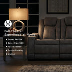 Signature Design by Ashley Faux Leather Power Reclining Sofa, Slate | 15-minute assembly, Zero gravity reclining couch, Drop-down table, Wireless charging, Power headrest, Next-Gen series