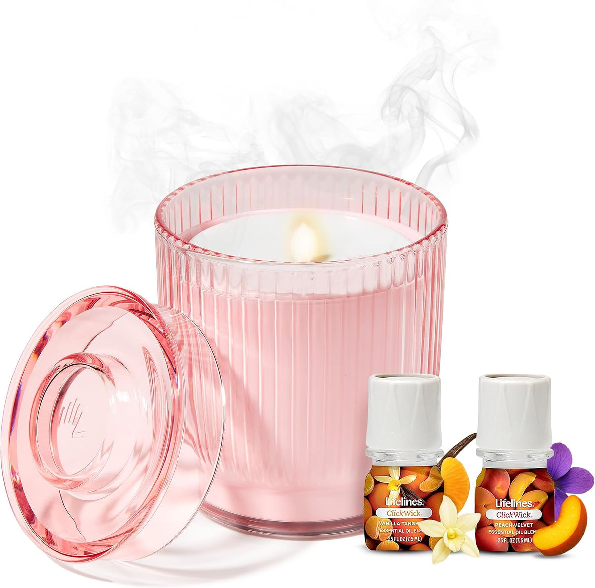 Lifelines Flameless Candle Diffuser with 2 Clickwick Essential Oil Blends