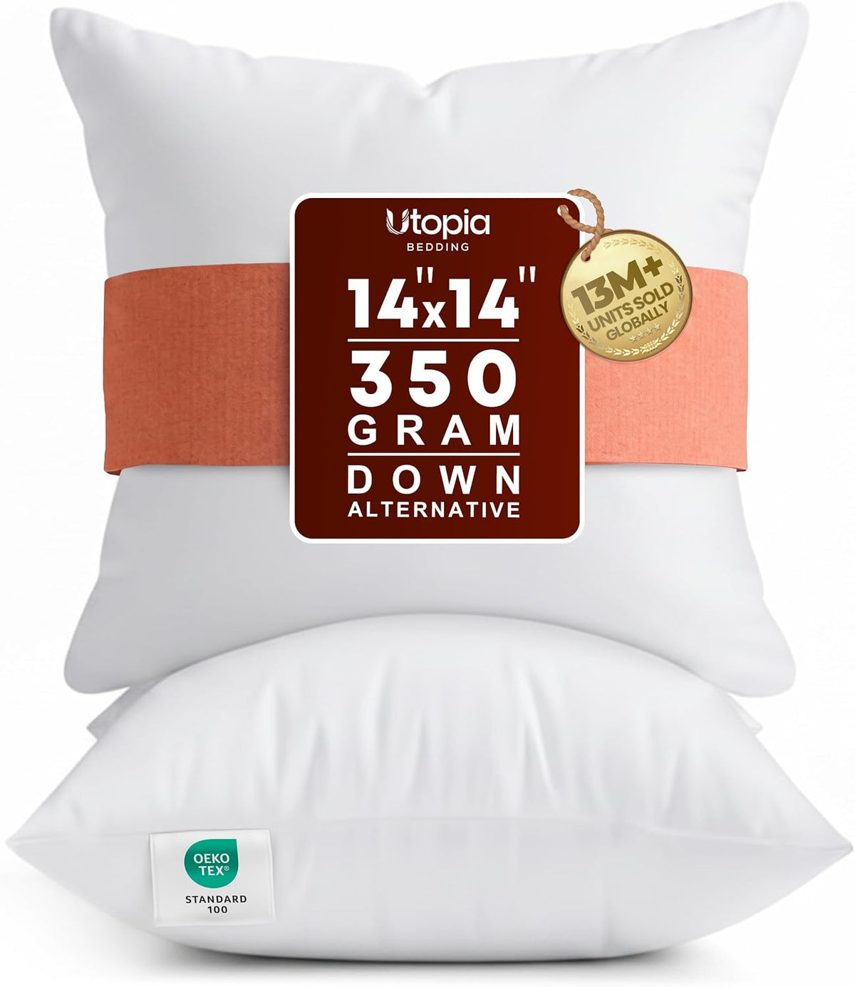 Utopia Bedding 18x18 Pillow Inserts, White Throw Pillows for Couch, 2 Pack