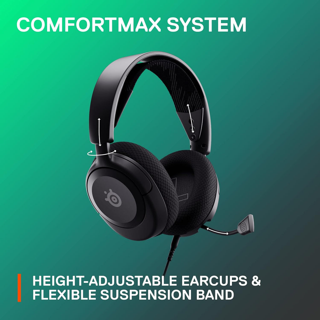 SteelSeries Arctis Nova 1 - Gaming Headset for PC, PS5, PS4, Xbox - Hi-Fi Drivers - 360° Spatial Audio - AirWeave Memory Foam Ear Cushions - Ultra Lightweight - Black