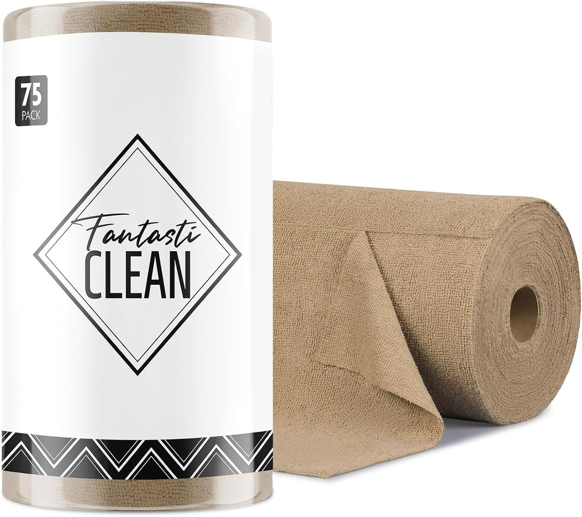 Fantasticlean Microfiber Cleaning Cloth Roll -75 Pack, 12" x 12" (Pink)
